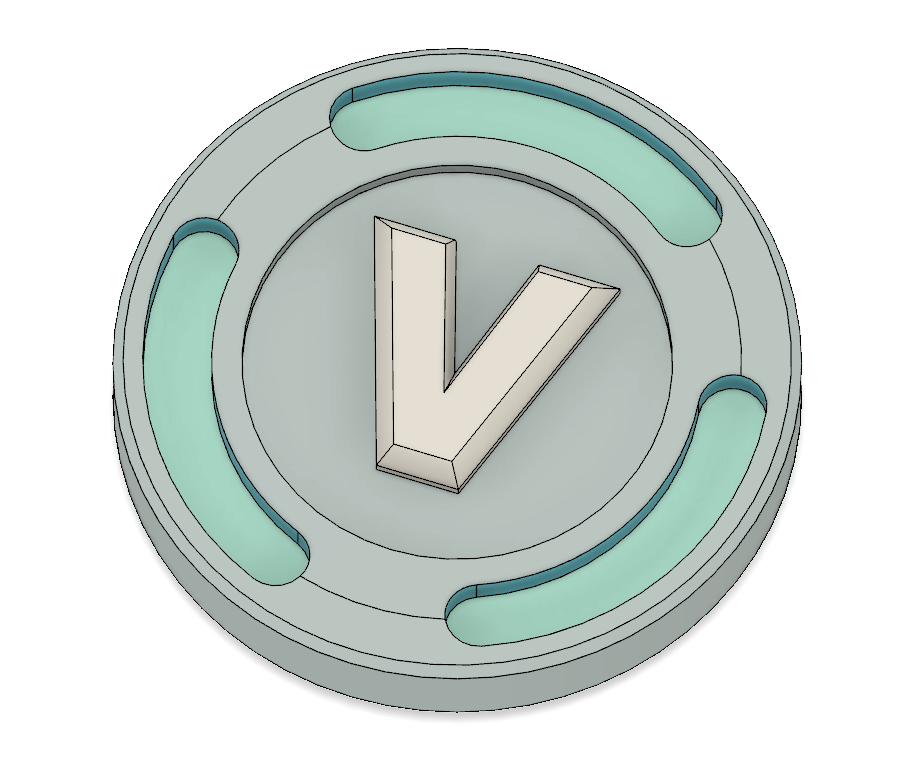 STL file V-Bucks Coin Model・3D printing idea to download・Cults